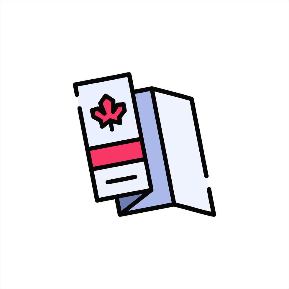 A canadian passport with a maple leaf on it vector