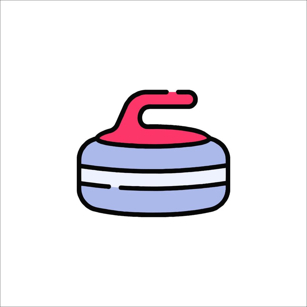 Curling stone icon isolated on white background vector