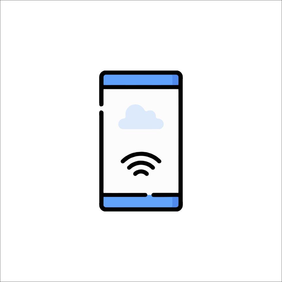 Mobile phone with wifi icon vector