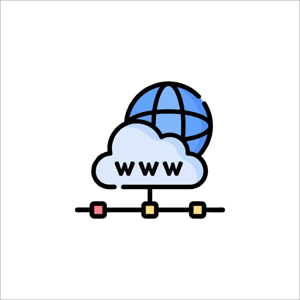 The internet is connected to a cloud vector