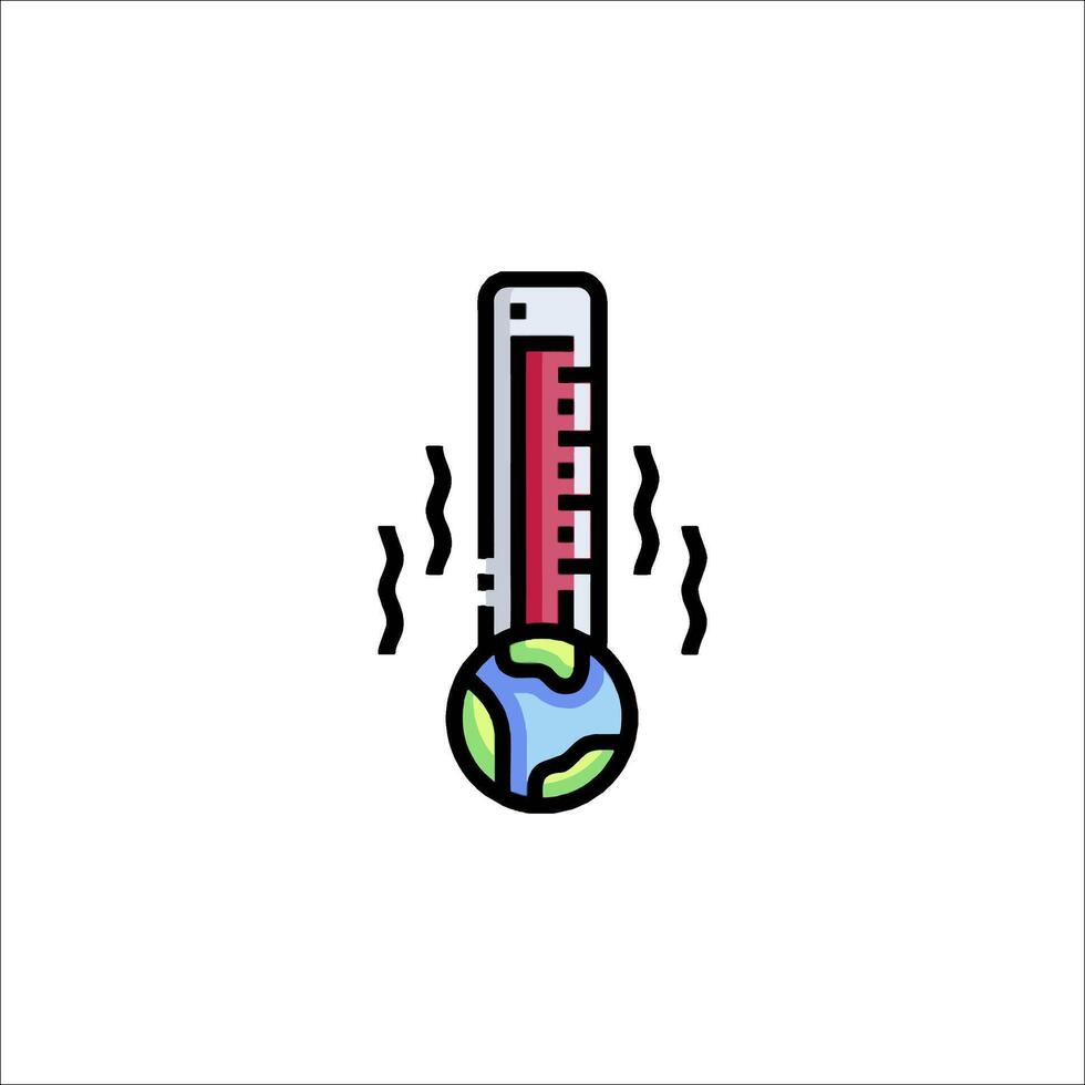 A thermometer with a globe on it vector