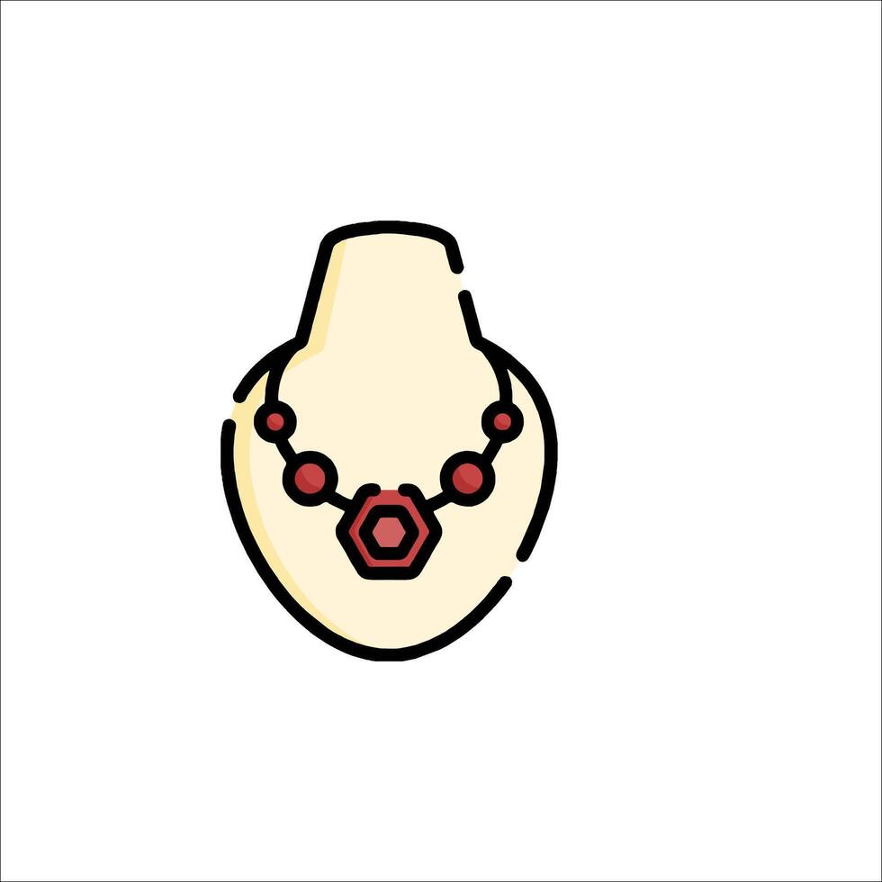 A necklace with a red and black bead on it vector