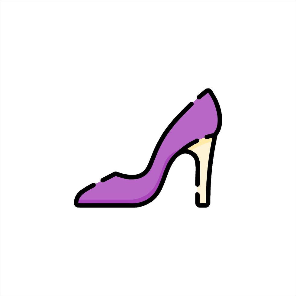 Purple high heel shoe icon on white background vector