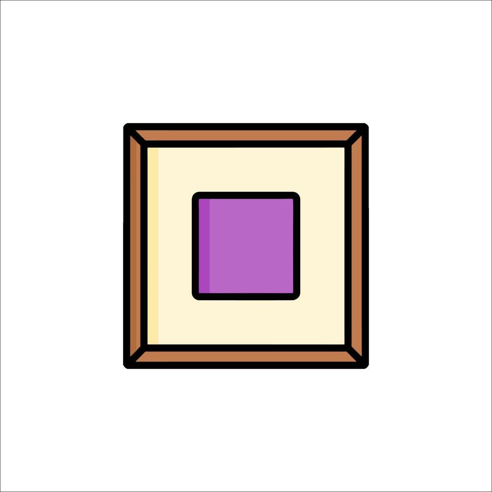 A square frame with a purple square in it vector