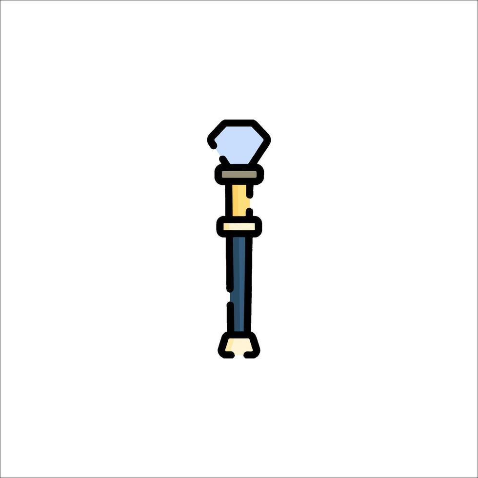 A blue and gold sword with a diamond on it vector
