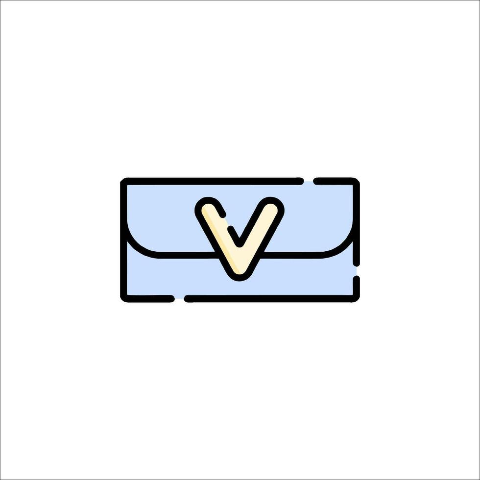 A letter with the letter v in the middle vector