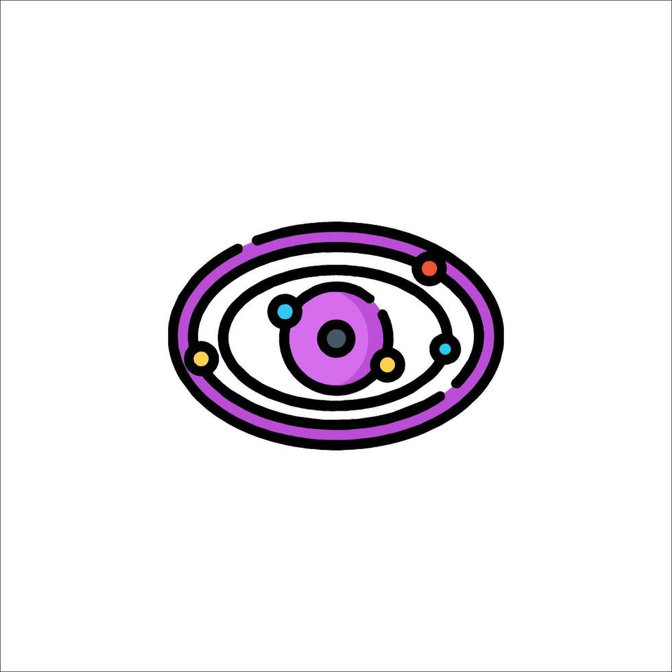 An illustration of a purple and pink object with a ring around it vector