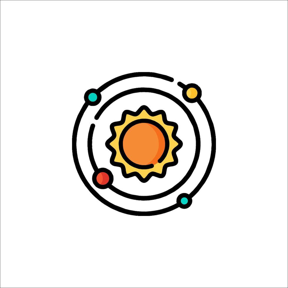 The sun is in a circle with circles around it vector