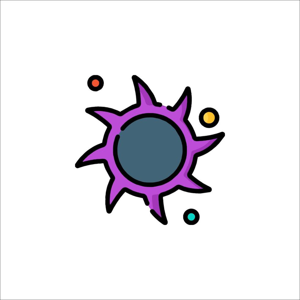 A purple sun with a star in the middle vector