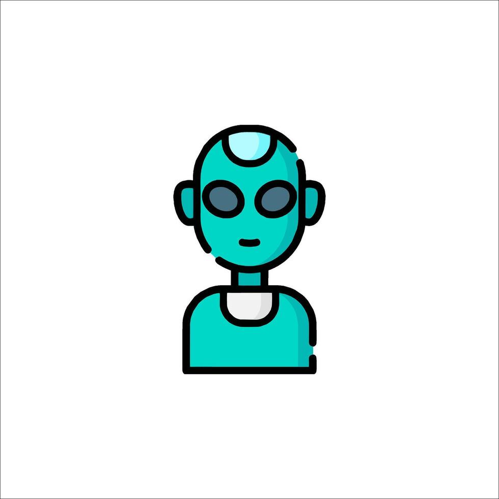 A robot icon with a blue face vector