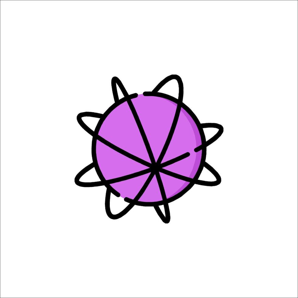 A purple and black ball with a star on it vector