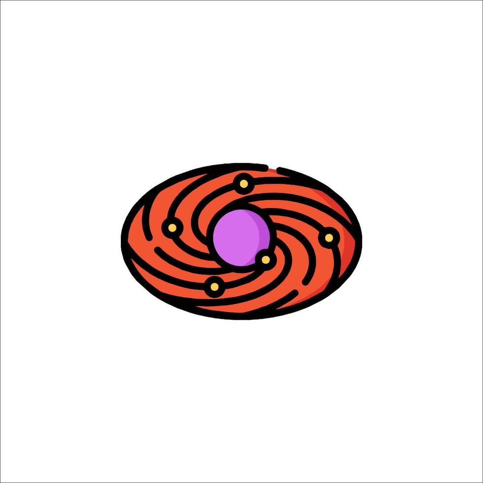 A red and purple spiral with a purple dot in the center vector
