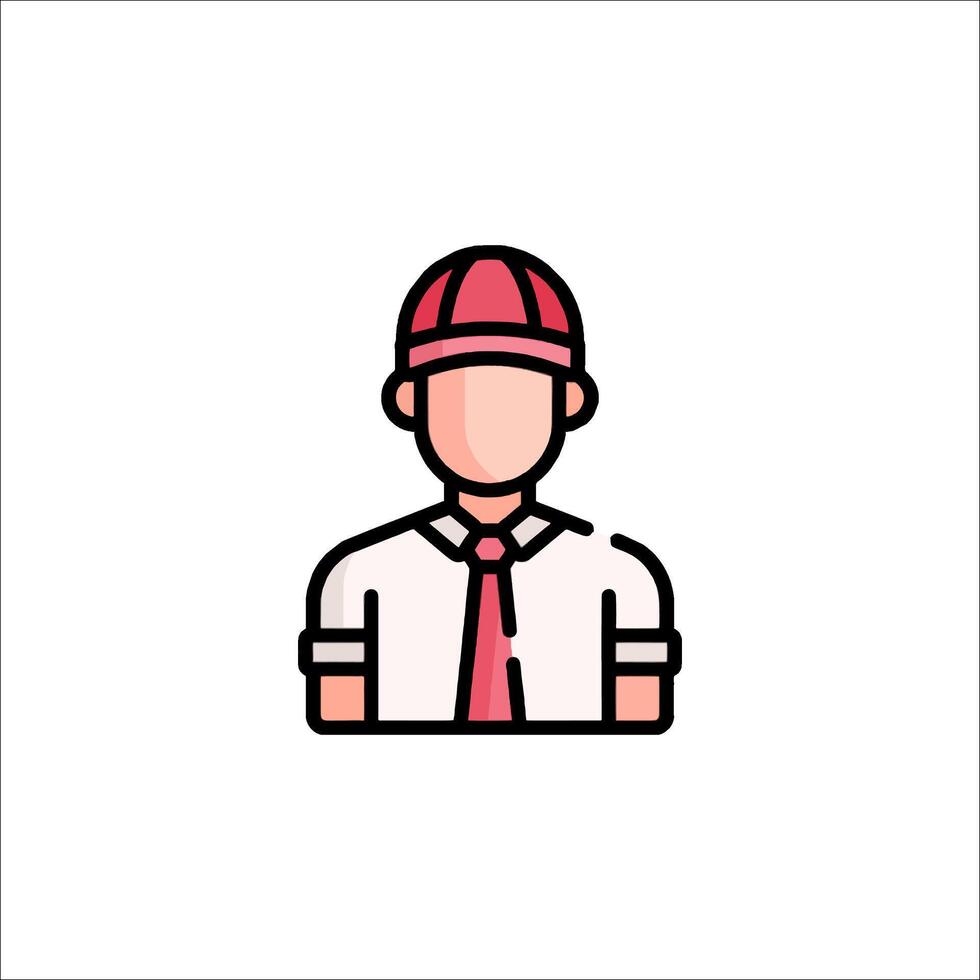 A man in a red hat and tie icon vector