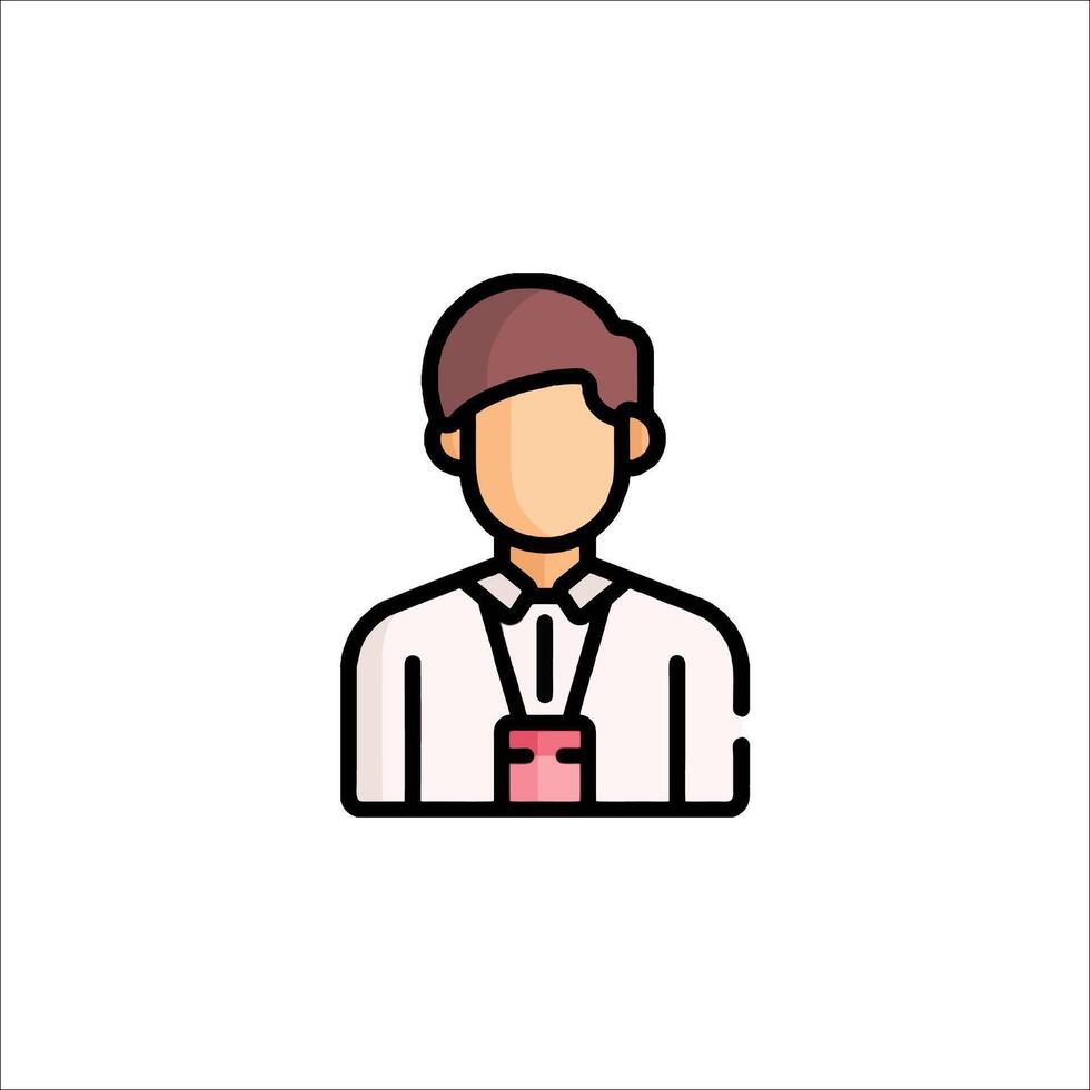 A man with a tie and a pink tie icon vector