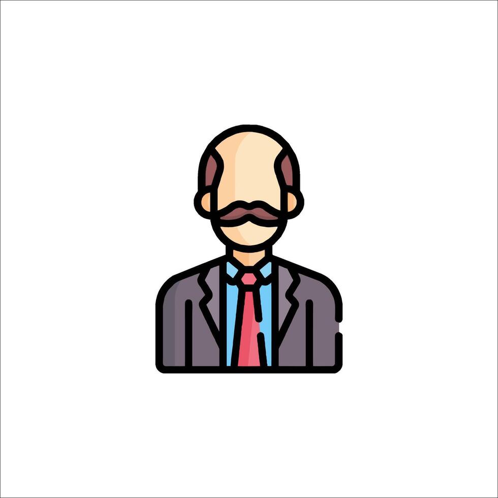A man with a mustache and tie on his head vector