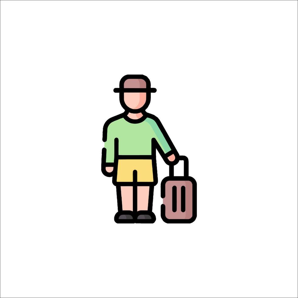 Traveler man icon illustration vector