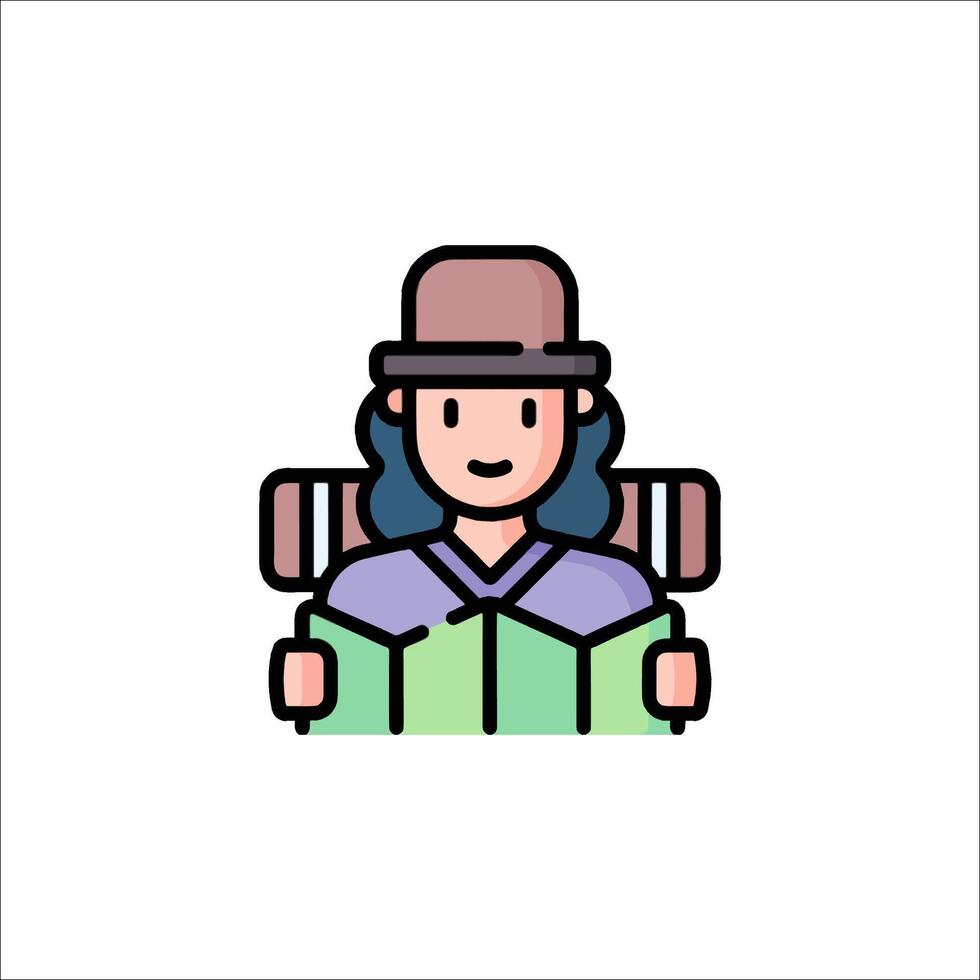 A man in a hat and top hat is holding a stick vector