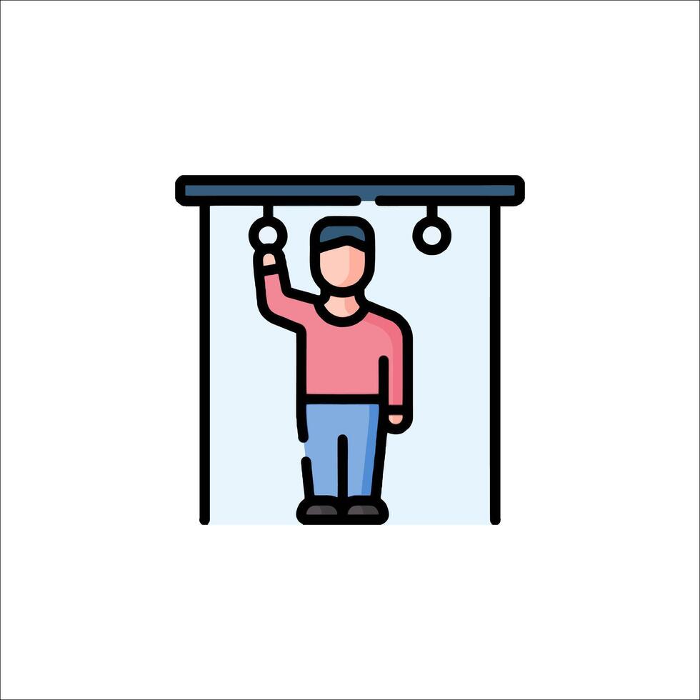 A man is standing in the doorway of a train vector