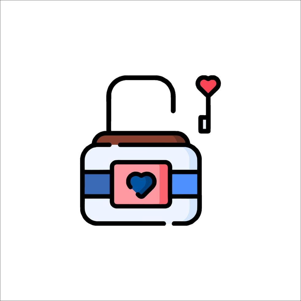 A lock with a heart inside it on a white background vector