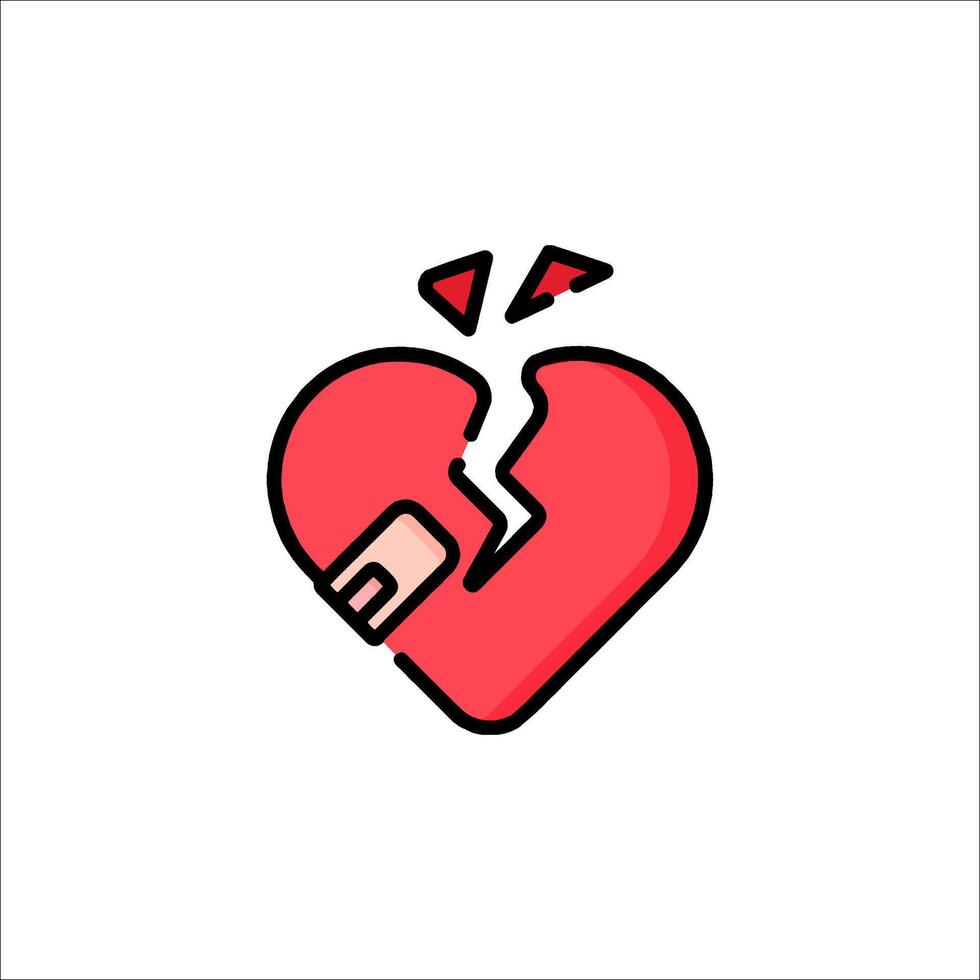 Broken heart icon with broken heart, broken heart, broken heart icon, broken heart icon, broken vector