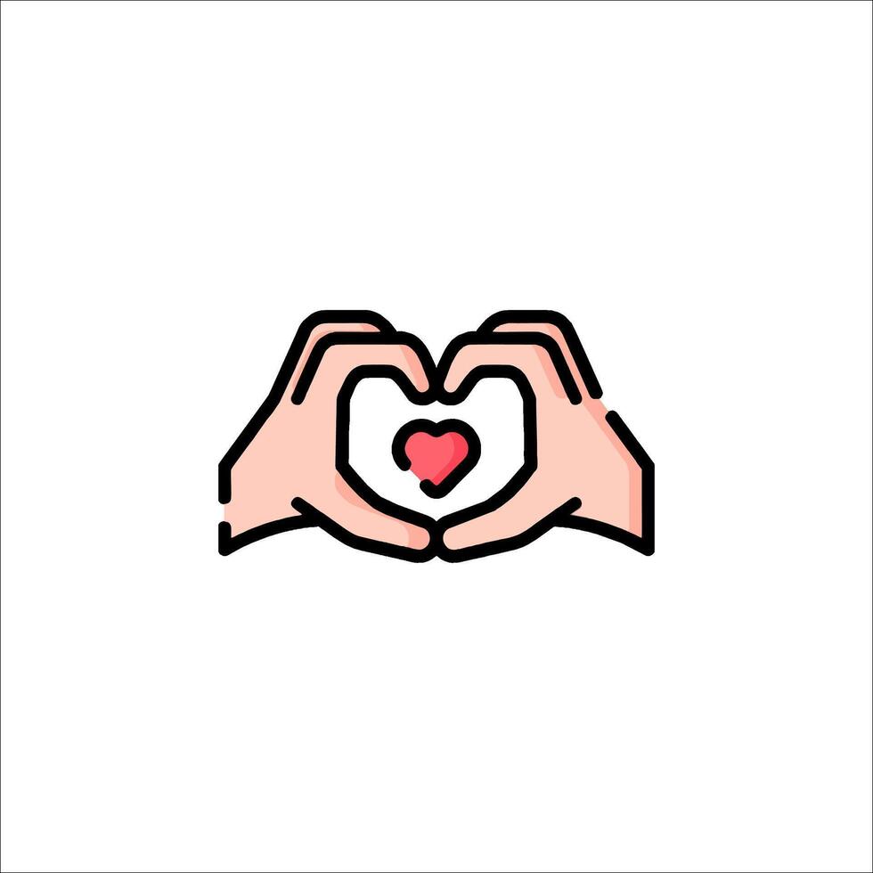 Two hands making a heart shape with their hands vector