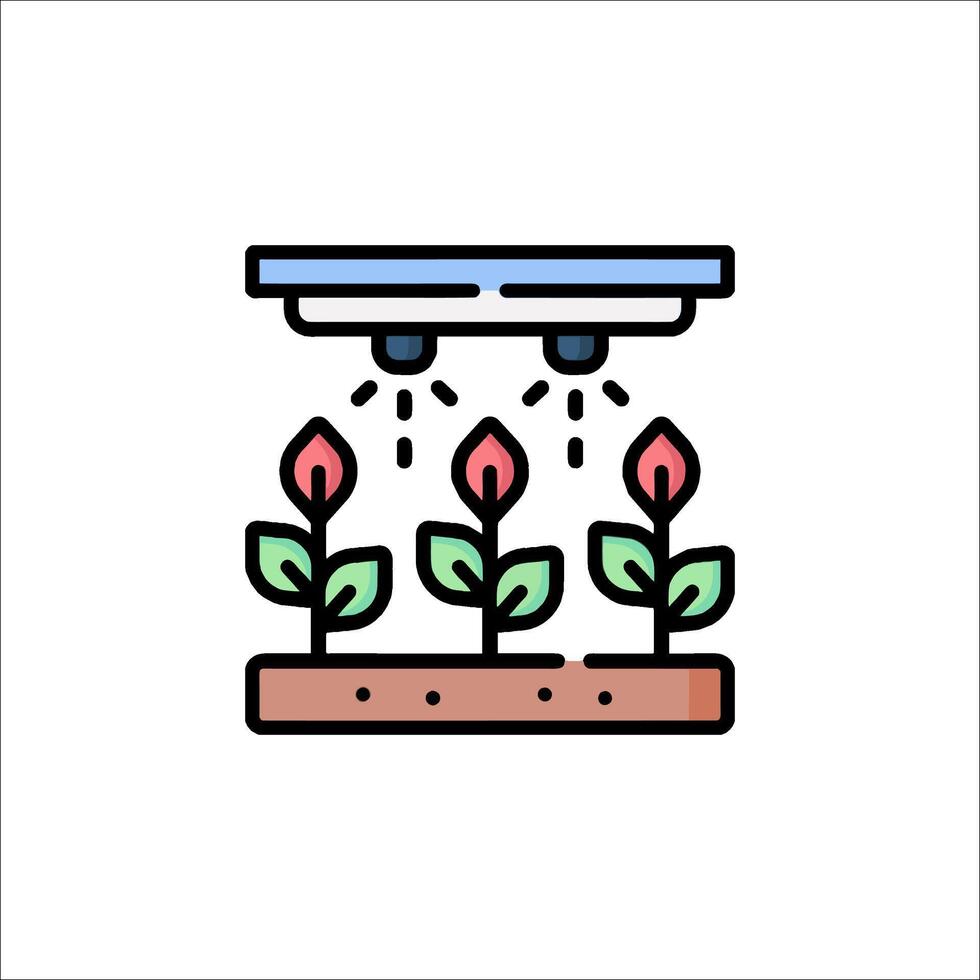 A plant growing in a pot with a light vector