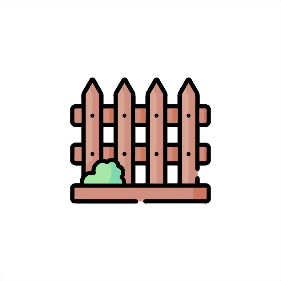 A fence with a green plant on top vector