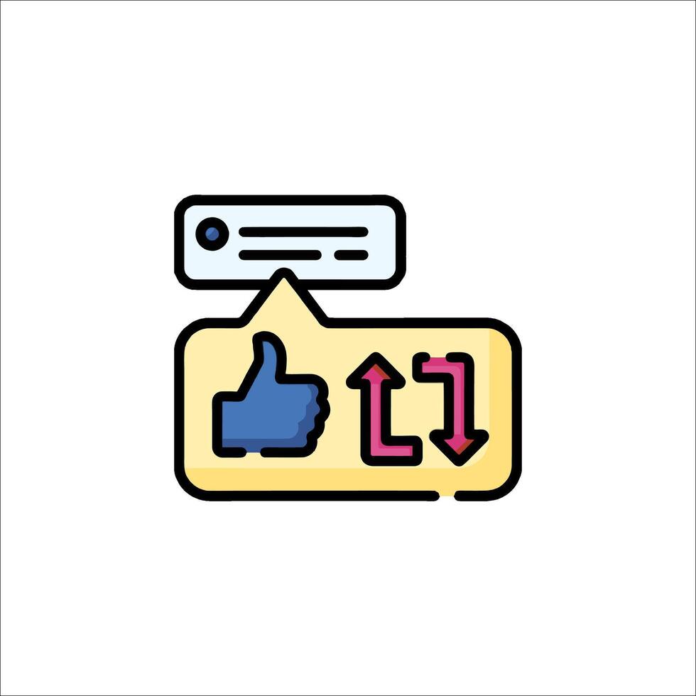A social media icon with a thumbs up and a thumbs down vector