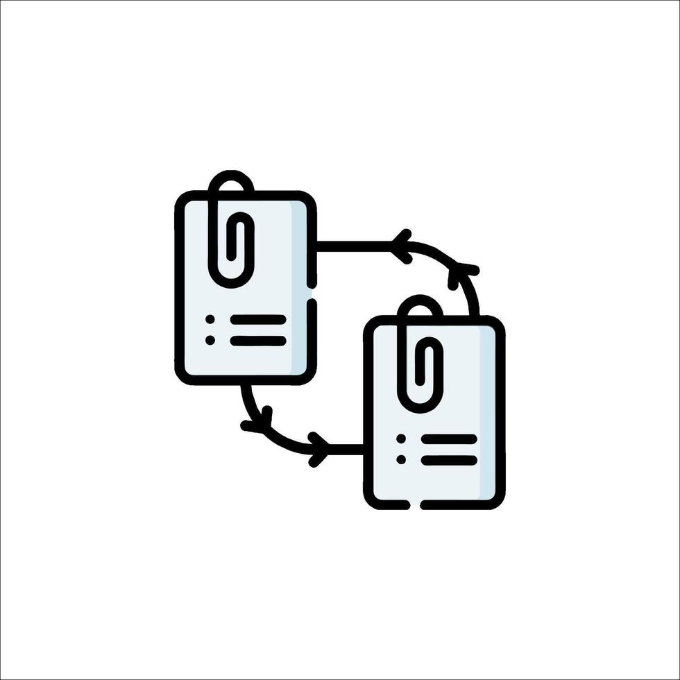 A file folder icon with a paper clip vector