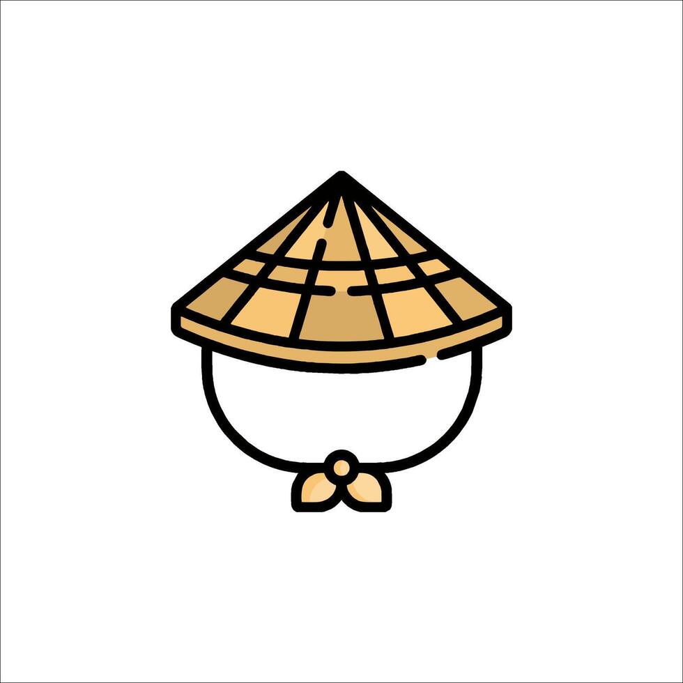 A hat with a straw hat on it vector