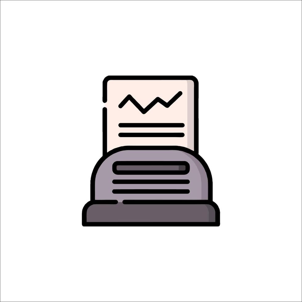 A paper machine with a paper document on top vector