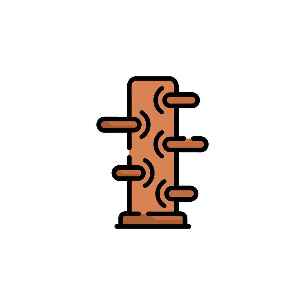 A wooden post with a bunch of wires on it vector