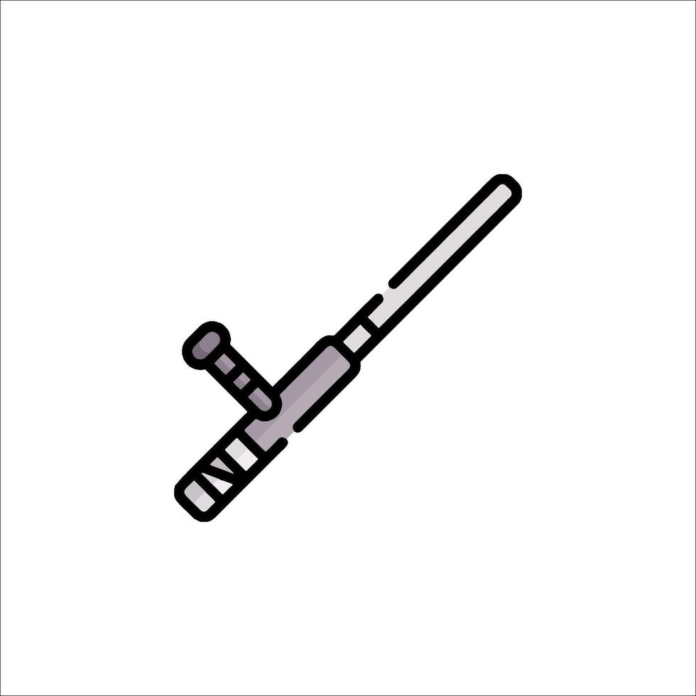 A black and white line drawing of a gun vector