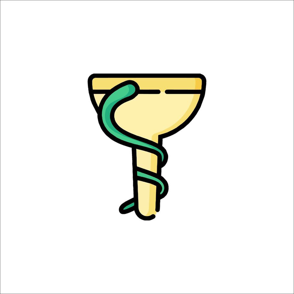 A funnel with a snake inside it vector