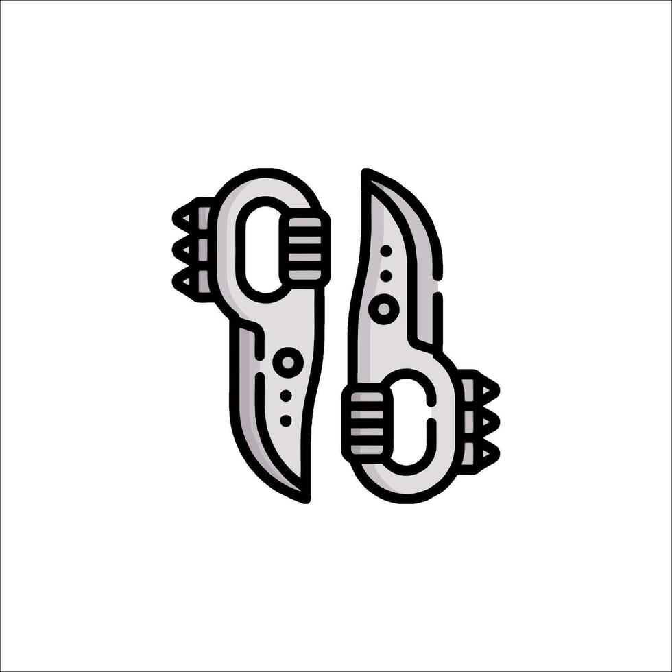 Two scissors are shown in a line drawing vector