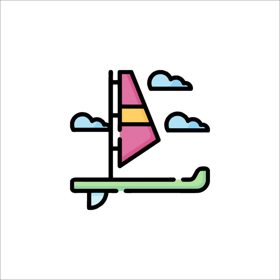 A sailboat with a sail in the sky vector