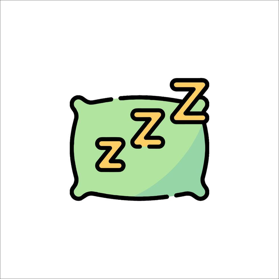 A cartoon illustration of a pillow with the word sleep vector