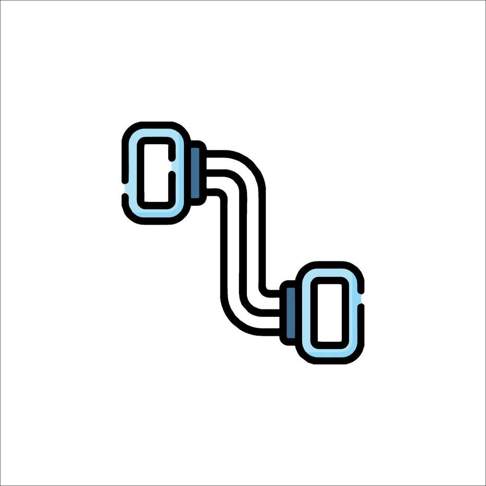 A blue and black line icon of a cable vector