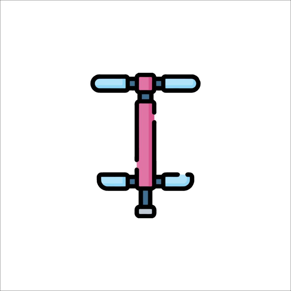 A pink and blue bicycle with a handlebar vector