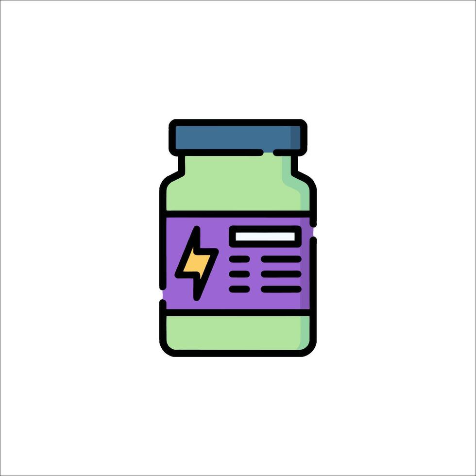 A jar of vitamins with a lightning bolt on it vector