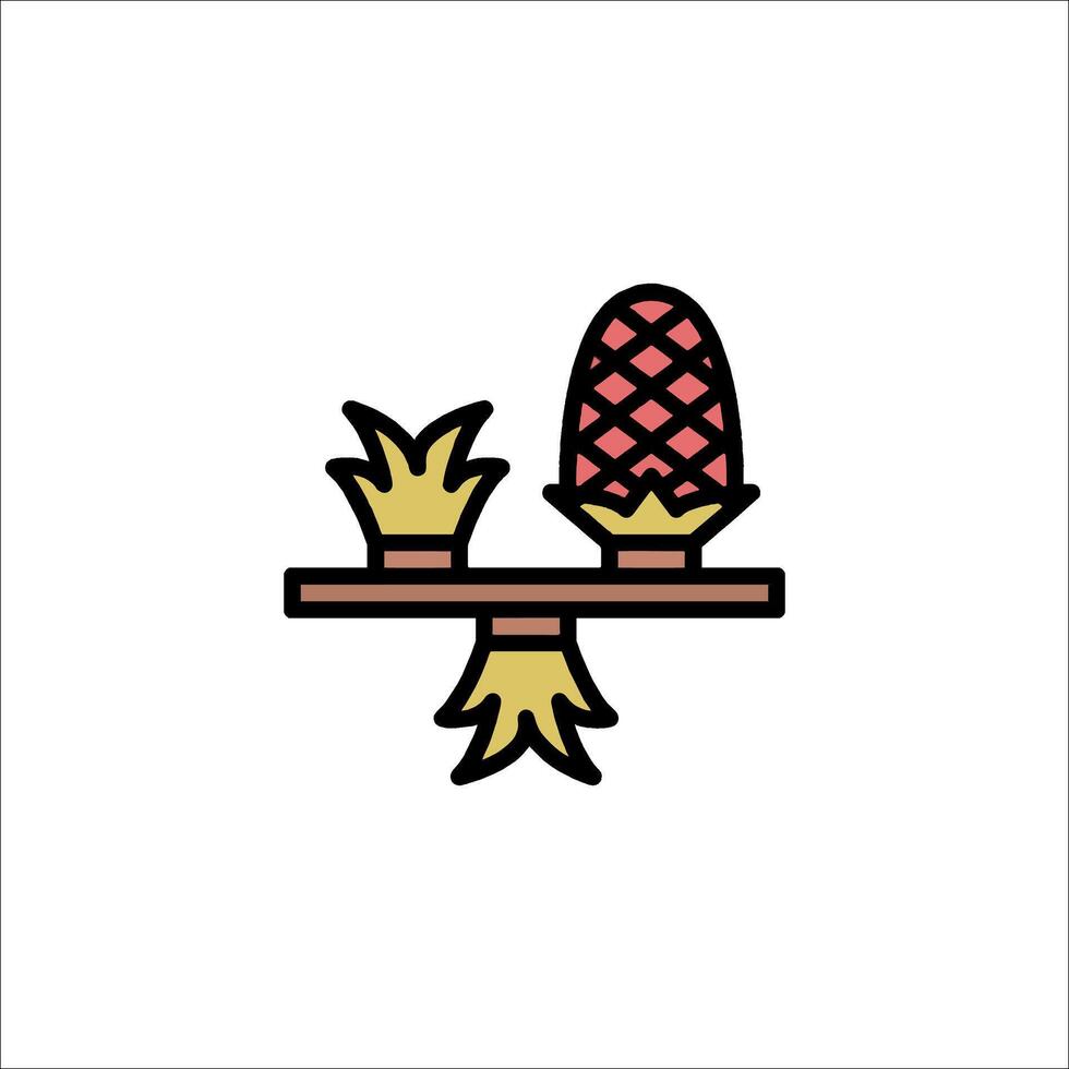 Pineapple icon on a shelf illustration vector