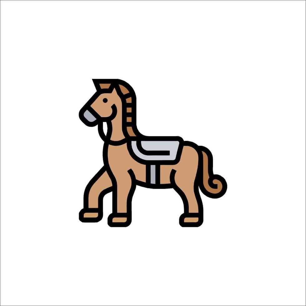 Carousel horse icon isolated on white background vector