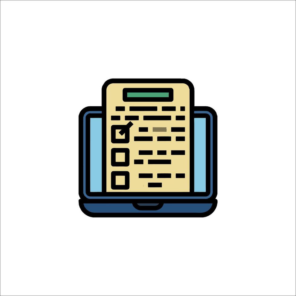 A tablet with a check box on it vector