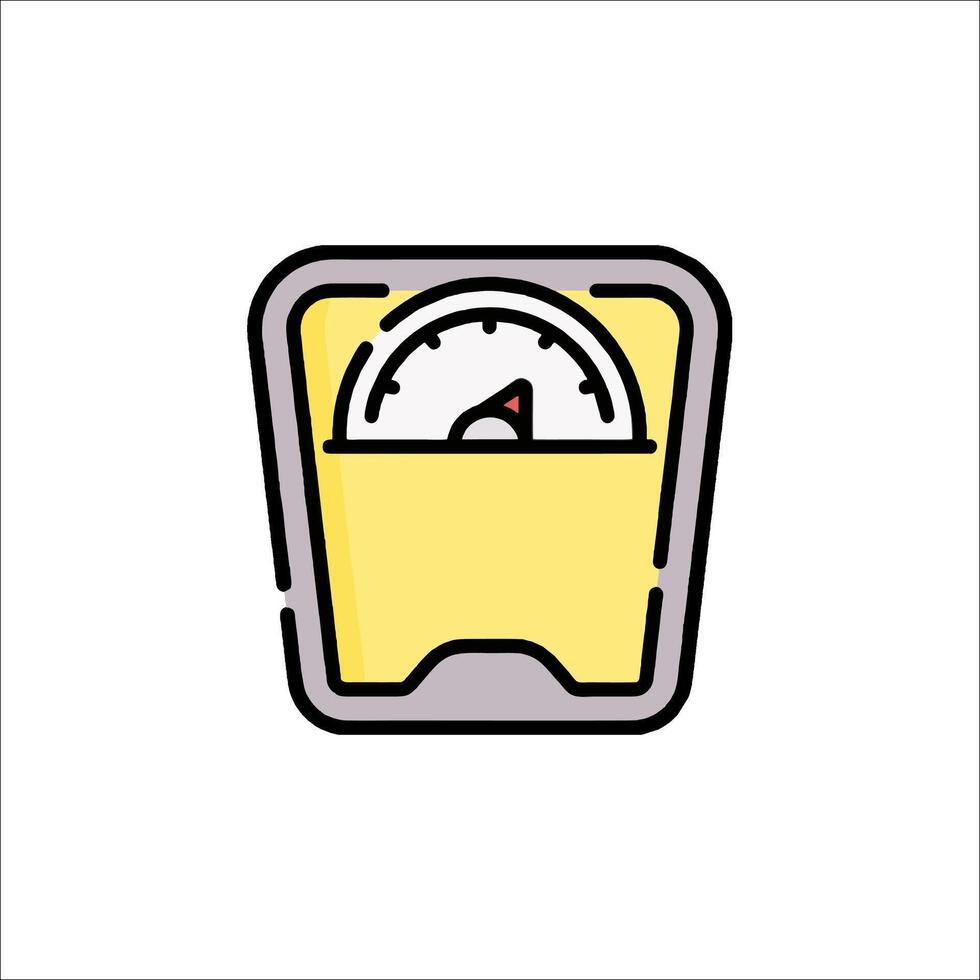 A yellow scale with a meter on it vector