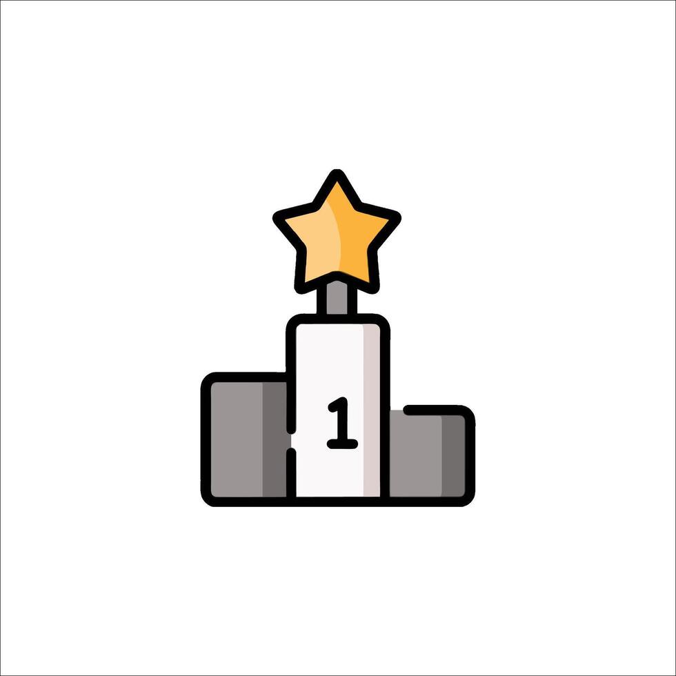 A first place trophy with a star on top vector