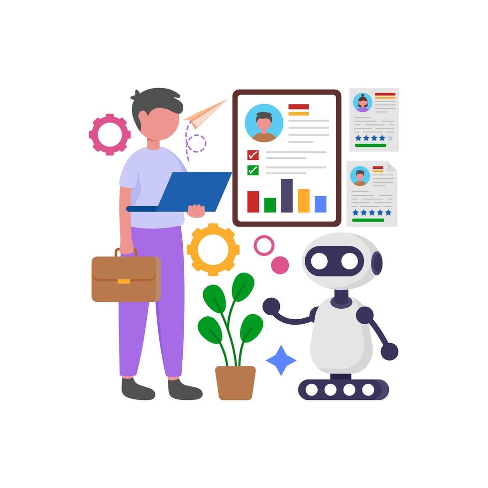 Human Resources Process Robotization vector