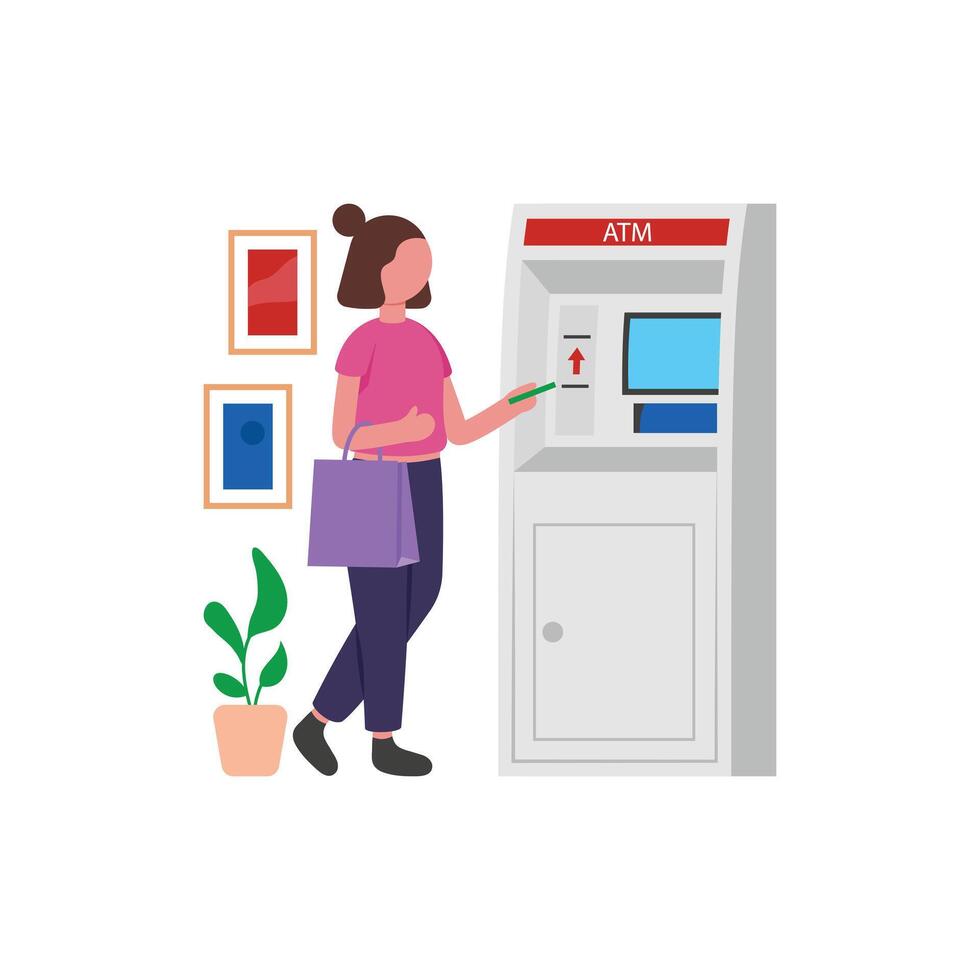 Automated Cash Transaction Terminal vector