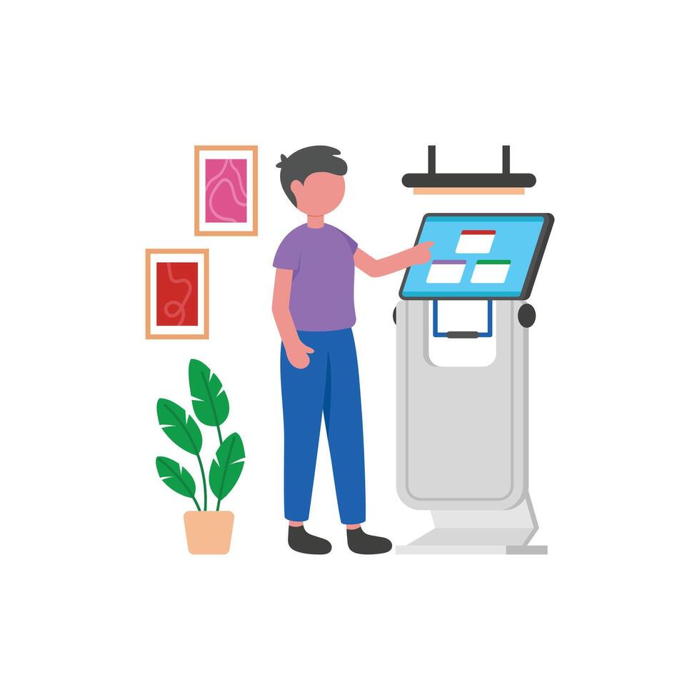 Self Service Banking Terminal vector
