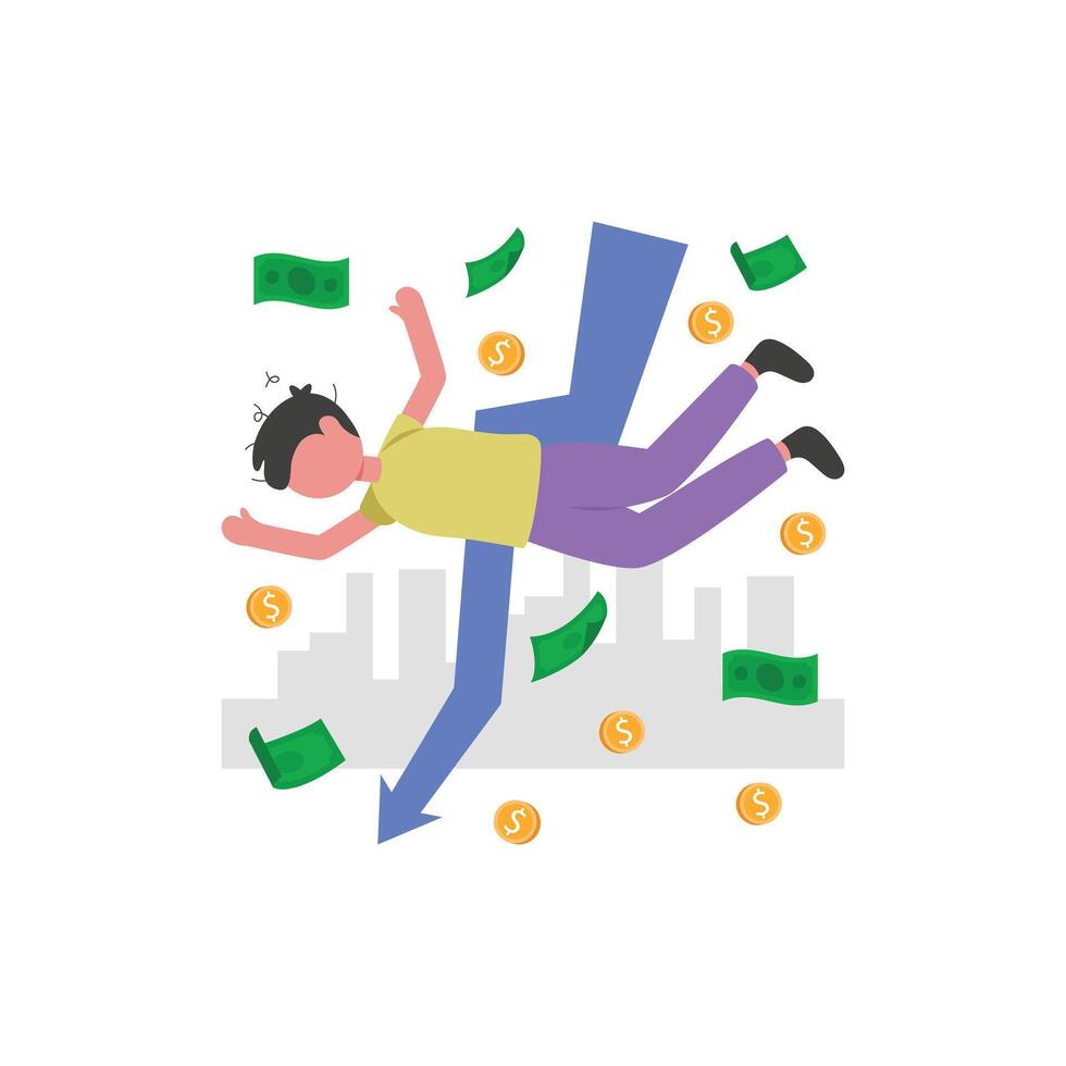 Financial Decline Situation Analysis vector