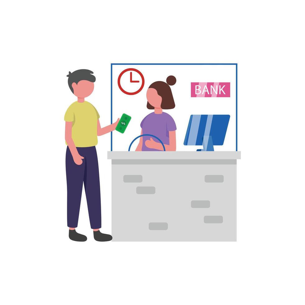 In Person Cash Deposit Transaction vector